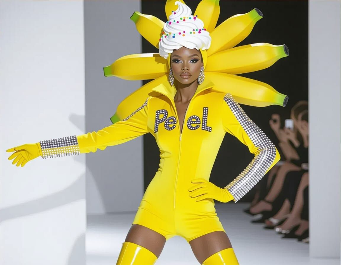 Banana Jumpsuit Fashion Inspired by Gaultier and Westwood