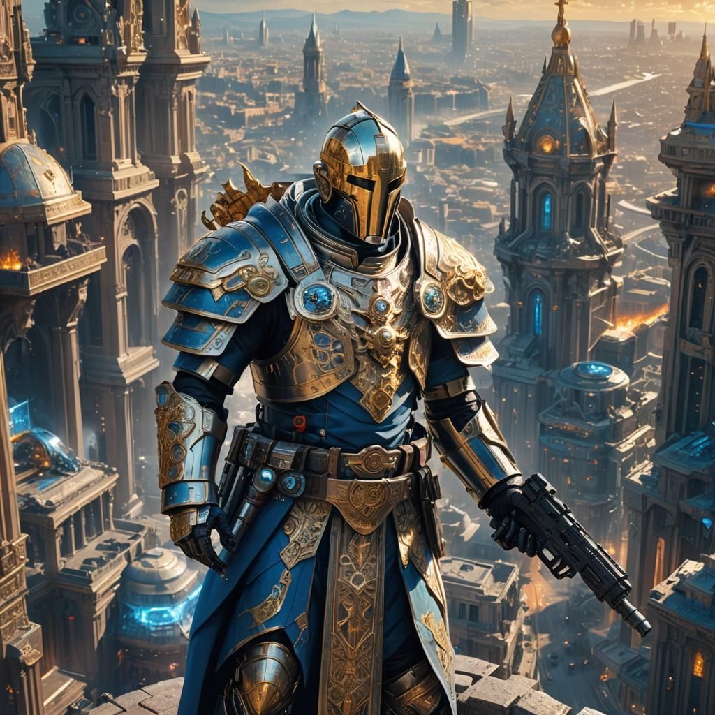 Sci-Fi Pope in Ornate Armor Concept Art