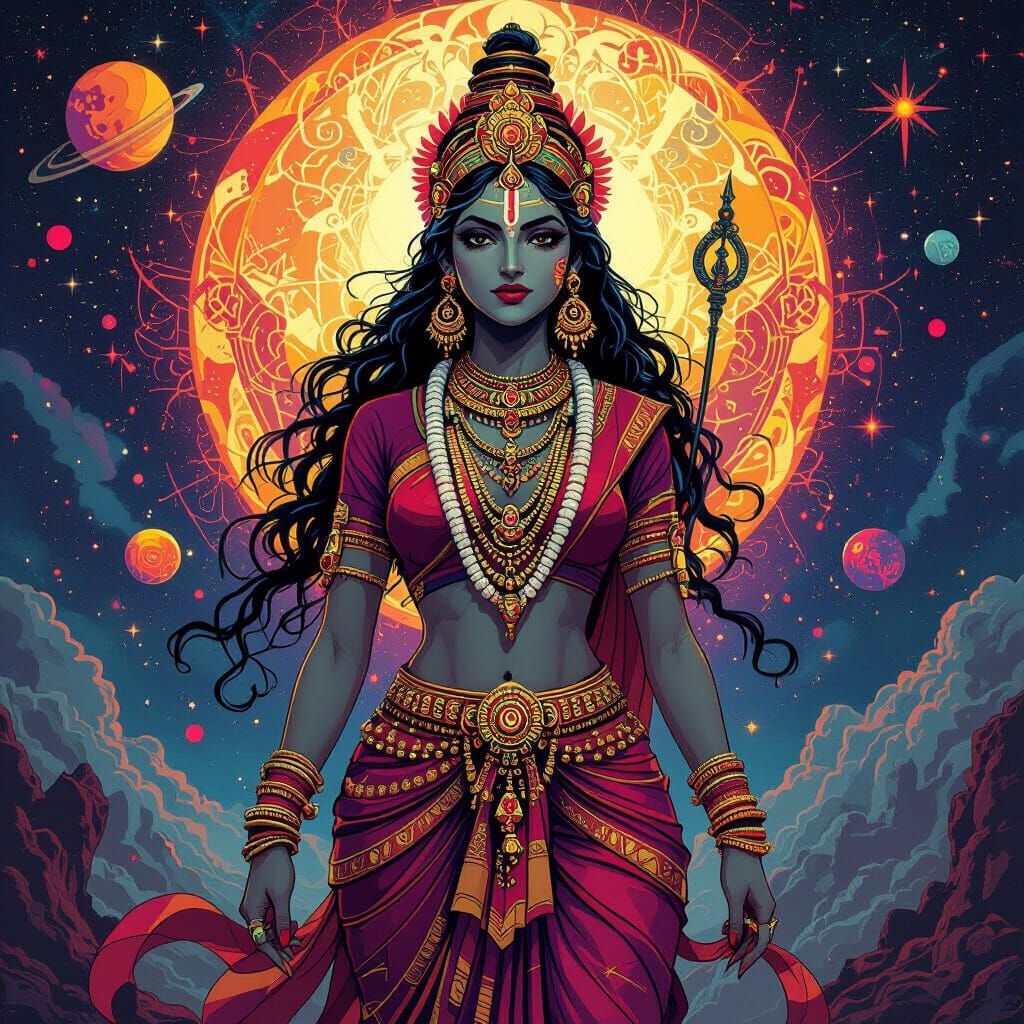 Powerful Kali Maa in Hypnotic Universe