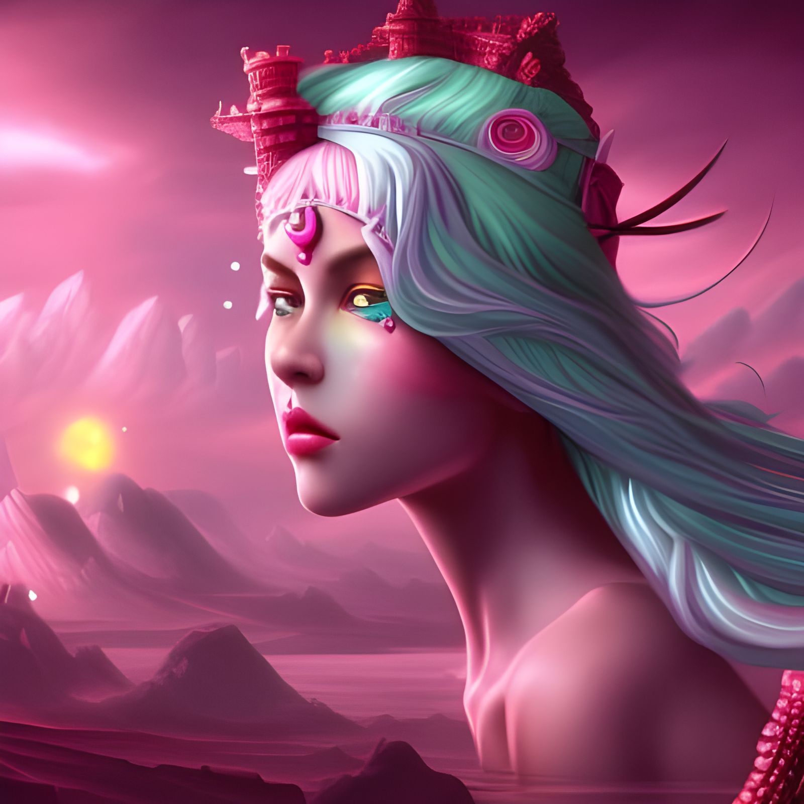 Bubble Gum Girl: Detailed Fantasy Concept Art