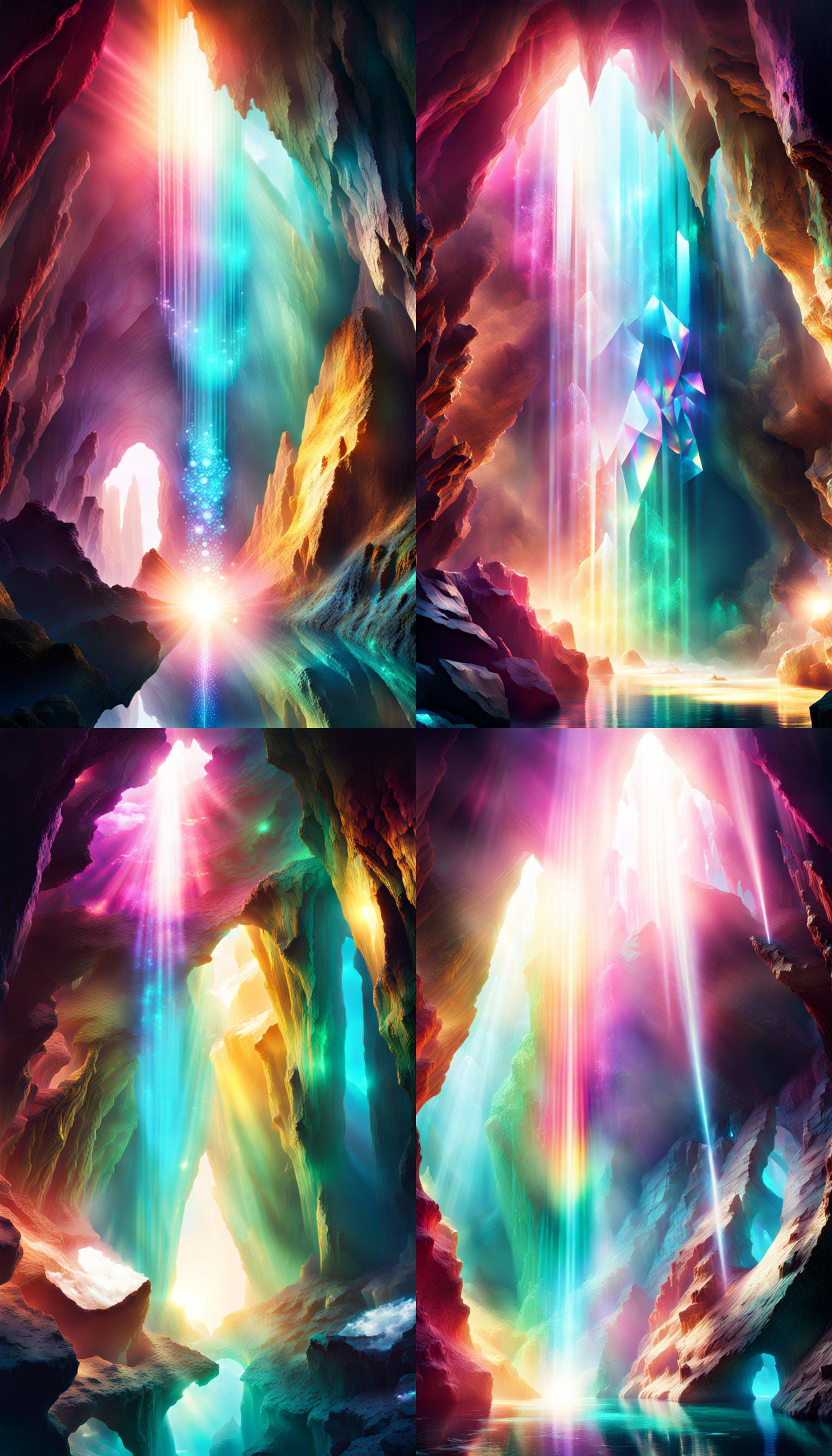Iridescent Crystal Cave with Rhinestone Prisms