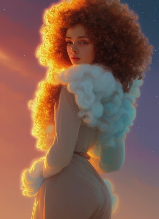 Rainbow Smolder: Winter Sunset Portrait in Unreal Engine