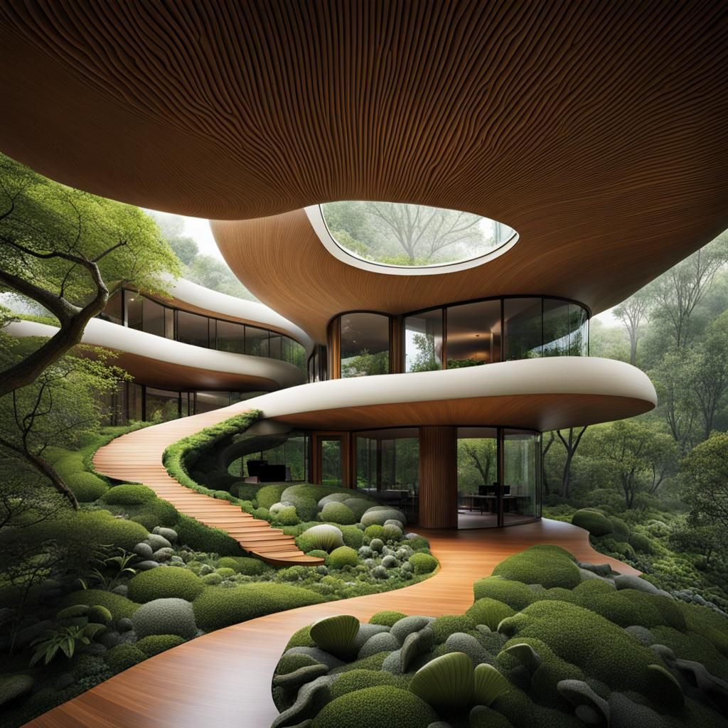 Surreal Organic Abode Blending with Nature