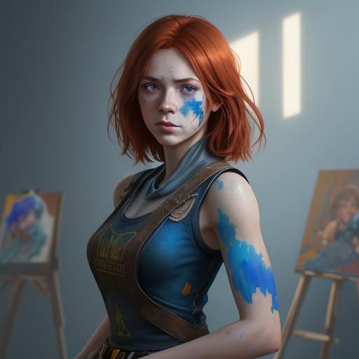 Redhead Artist Portrait in Dynamic Lighting