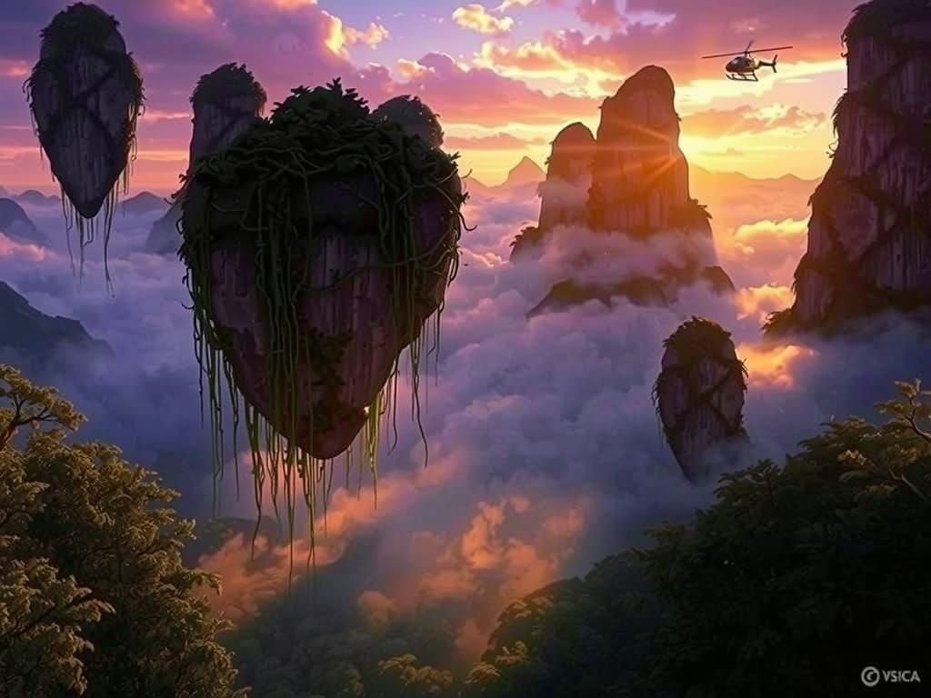 Mira Frozen in Awe Amidst Towering Mountains and Swirling Cl...