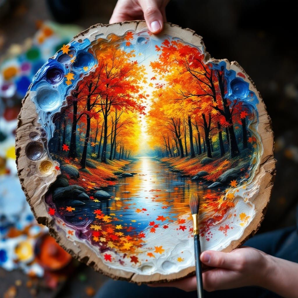 Autumn Palette: Dreamlike Impressionistic Abstraction