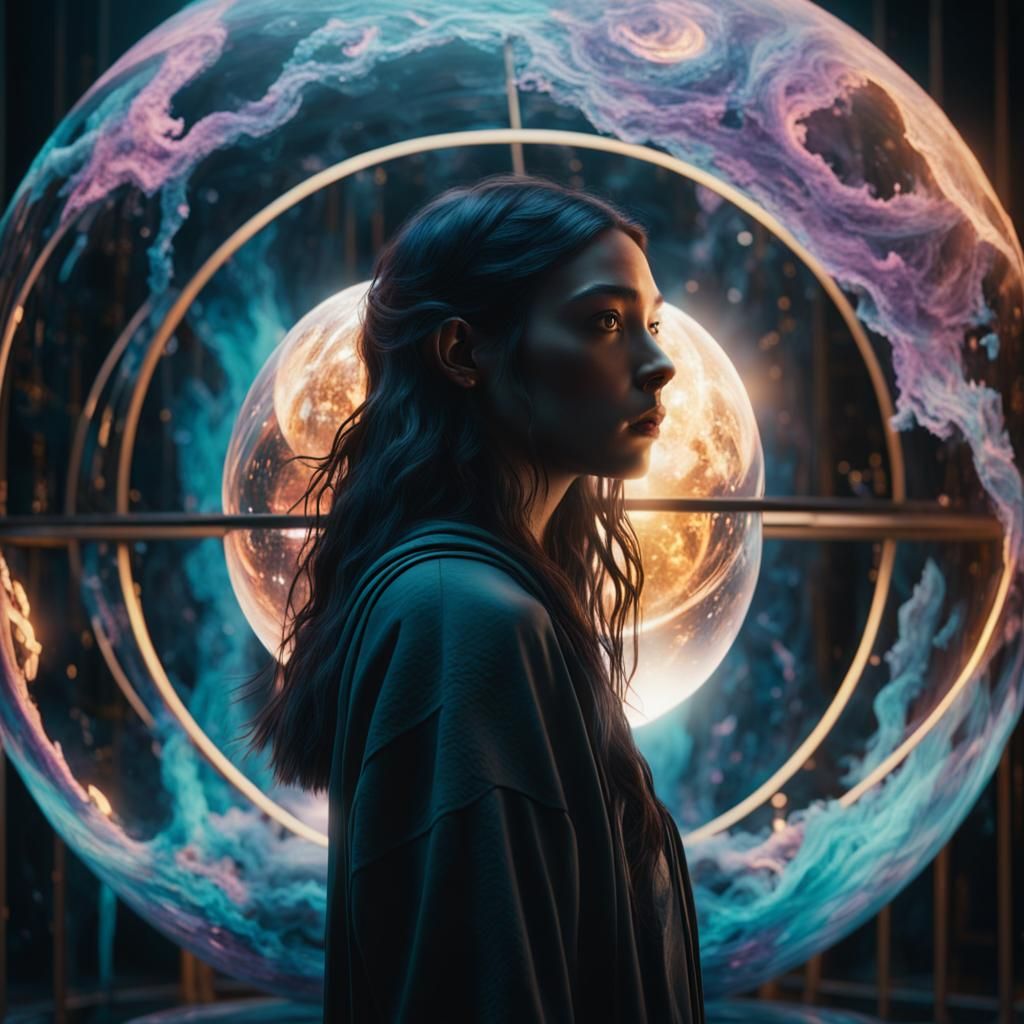 Mystical Orb: Surreal Sci-Fi Digital Art