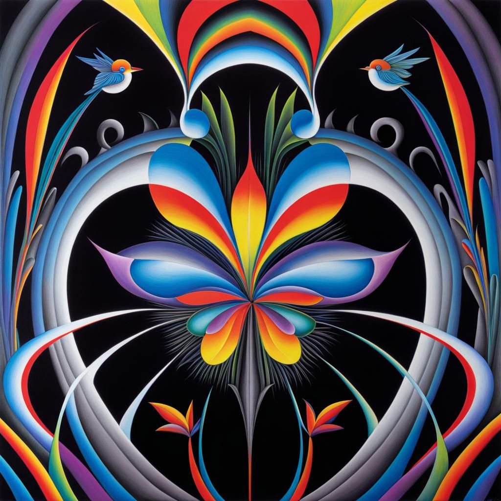 Psychedelic Forest: Charcoal Drawing with Optical Illusions