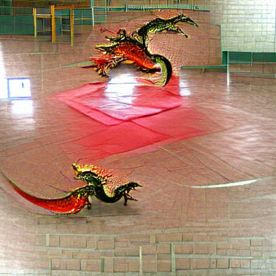 Dragon Practicing Tai Chi in Digital Art