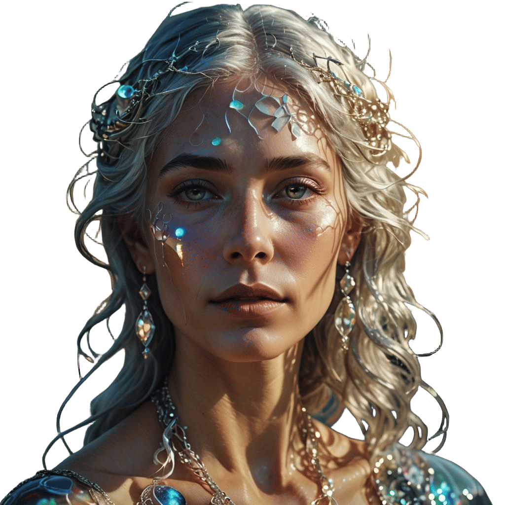 Dreamy Double Exposure Portrait with Silver Hair