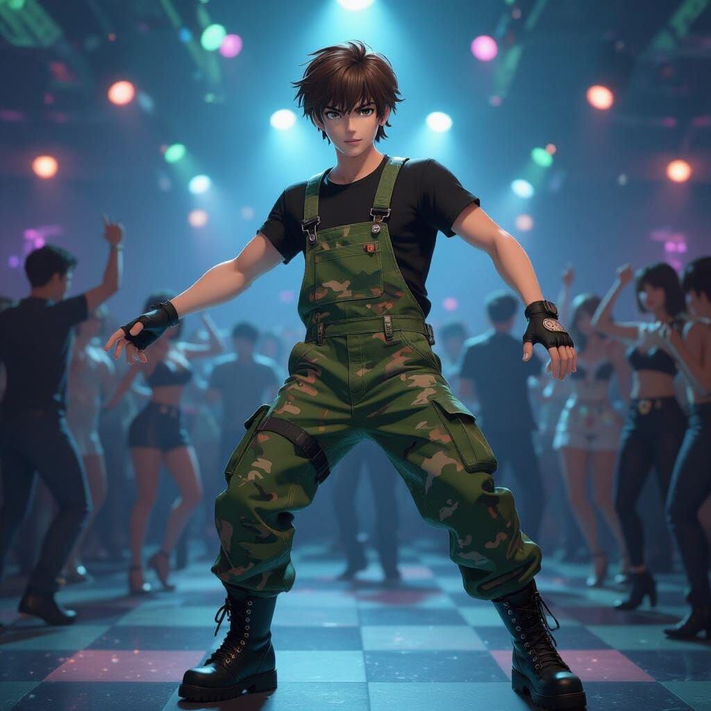 Man Dancing in Disco Club in 3D Anime Art Style