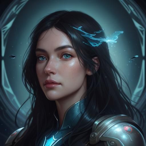 Beautiful Woman Swimming Underwater: Hyperrealistic Digital ...