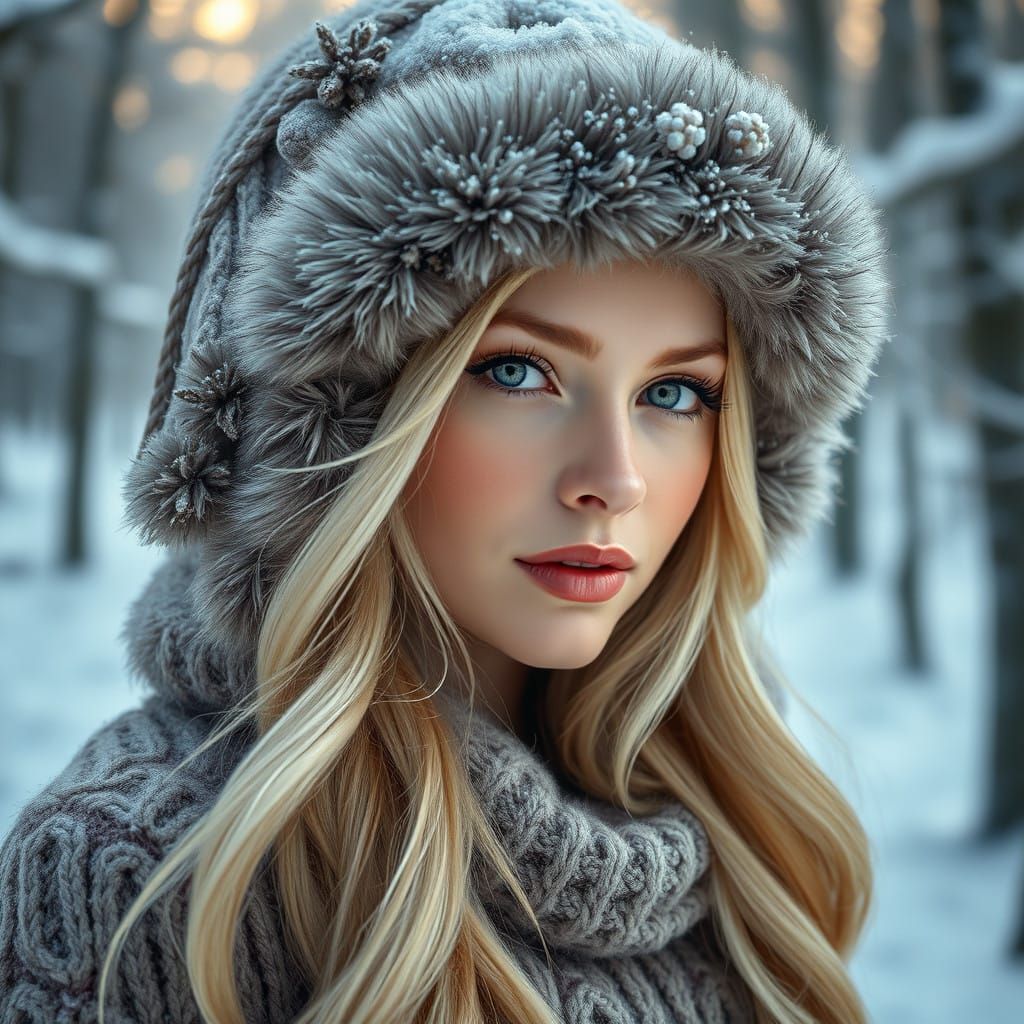 Winter Goddess in Snowy Wonderland