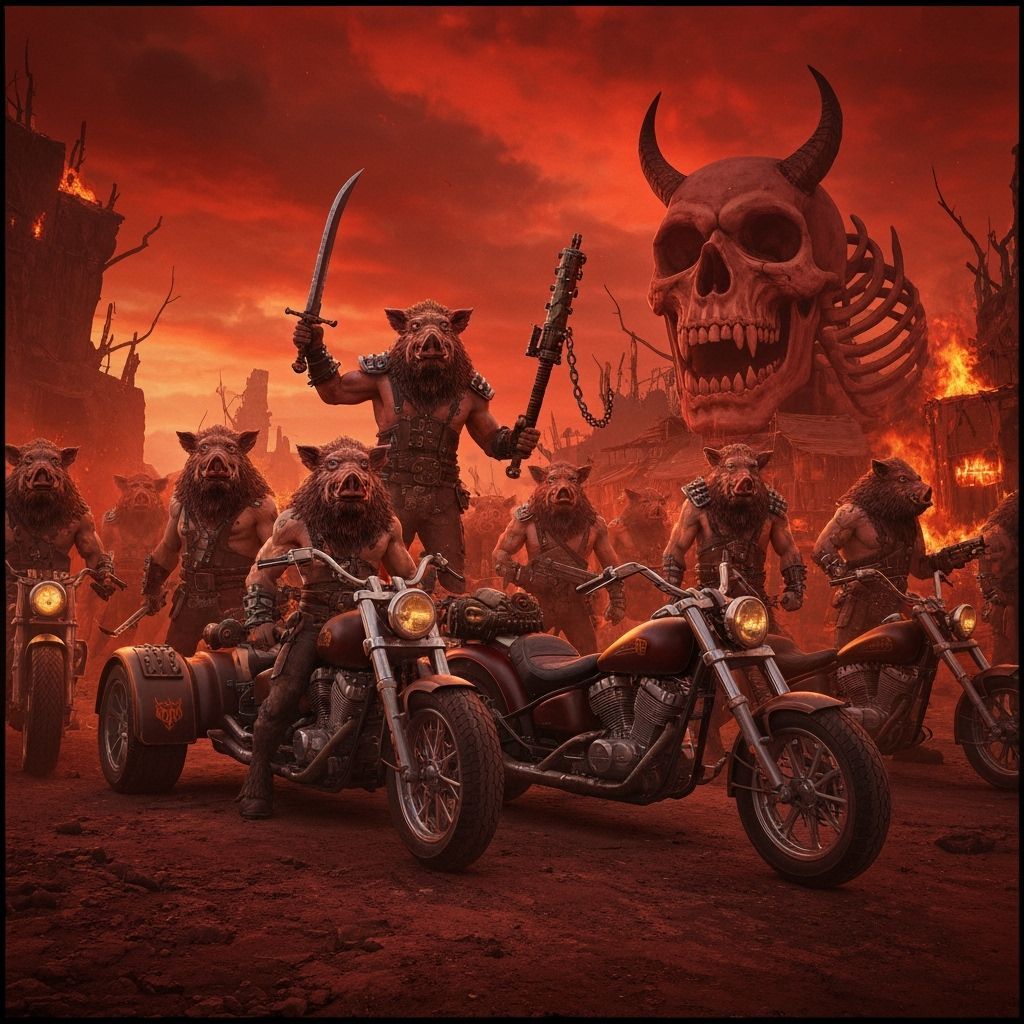 Wereboar Biker Gang in Hell's Fort Knucklebones