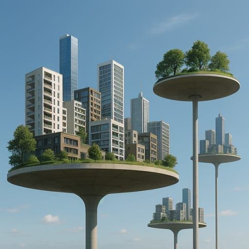 Futuristic City in the Sky: Photorealistic Digital Art