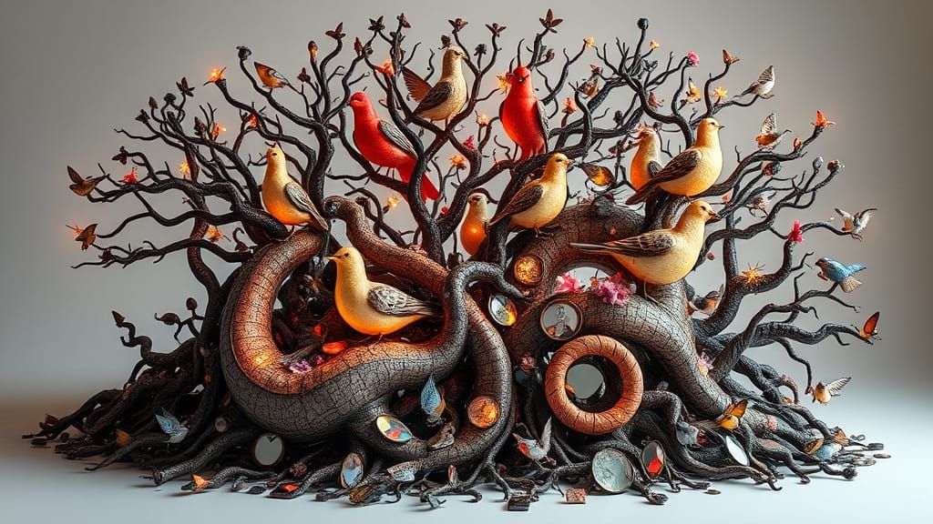 Surreal Fragmented Sculpture in Bio Art Style