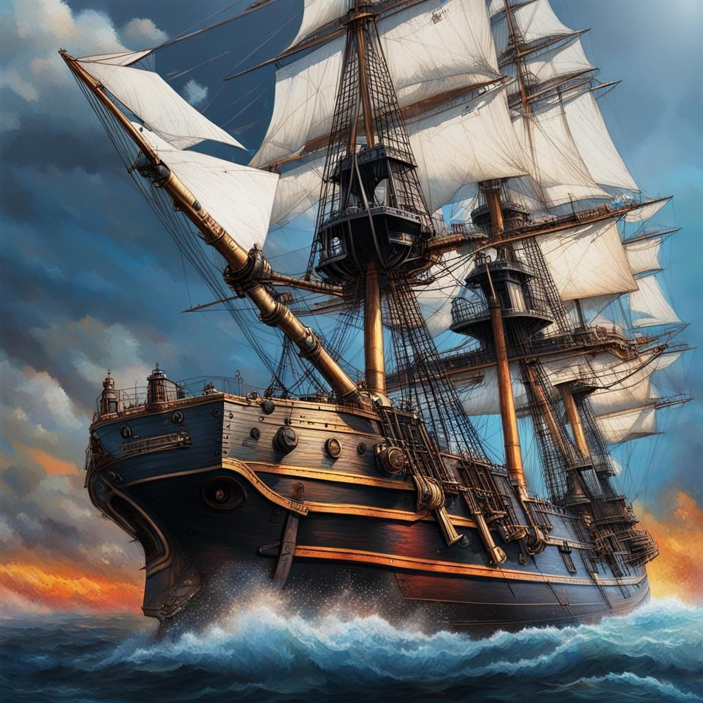 Hyperrealistic Old Ironsides Splash Art