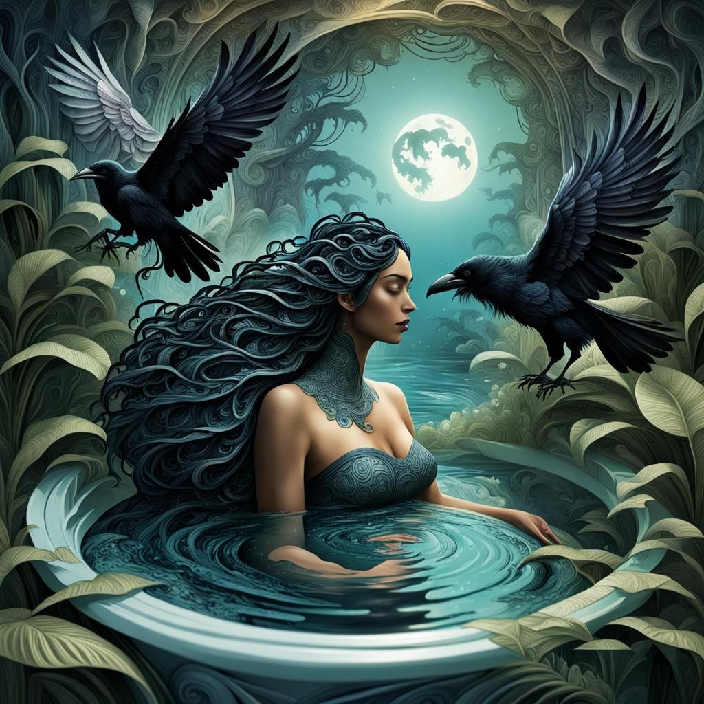 Hidden Jungle Bath Scene in Ancient Novel