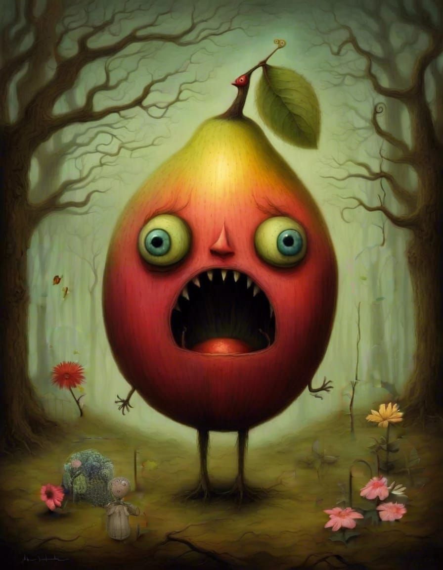 Flowers and Insects in Surrealist Style