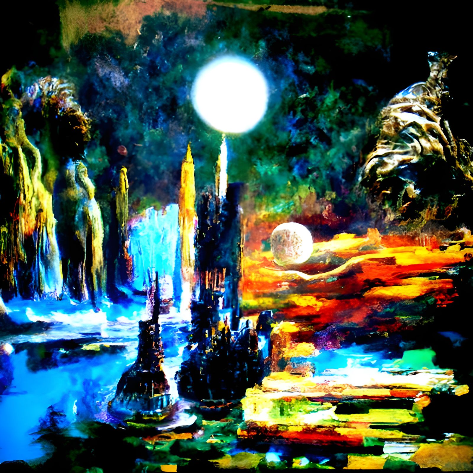 Elegiac Moon on the Wane: Cosmic Matte Painting