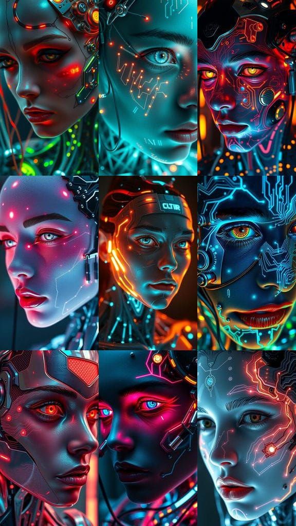 Cybernetic Face Embodies Fusion of Technology and Humanity