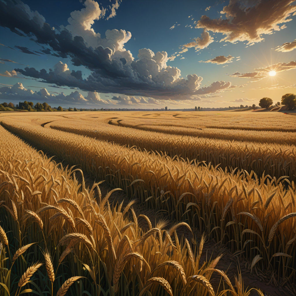 Golden Wheat Field at Harvest Time: A Gauguin-Inspired Maste...