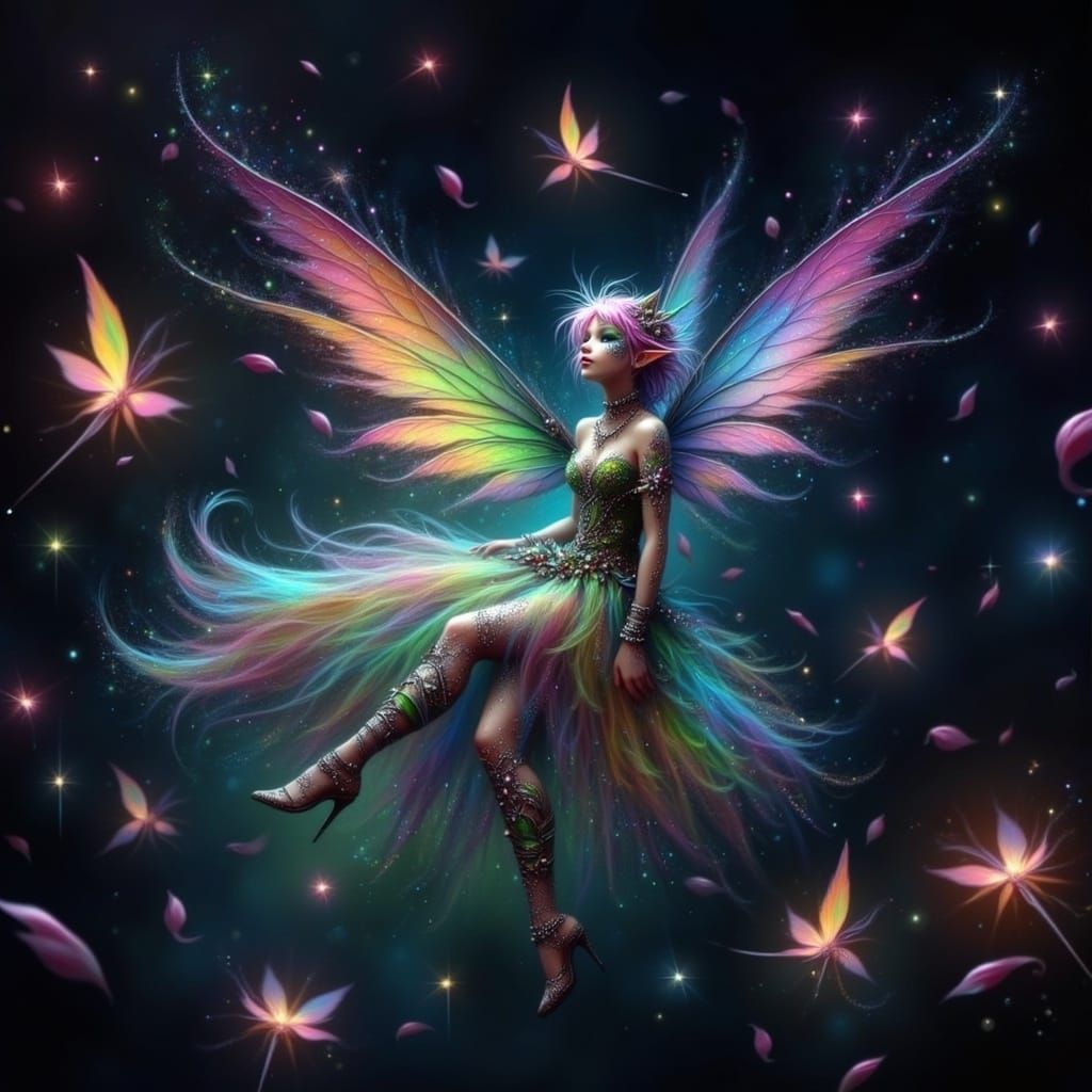 Whimsical Fairy Punk in Shimmering Auroras