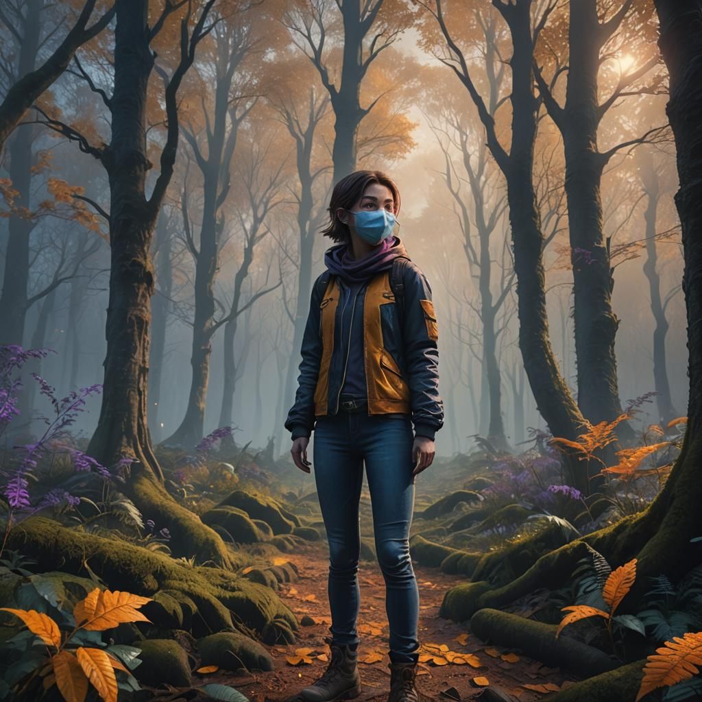 Mystical Forest Figure in Fantasy Concept Art Style