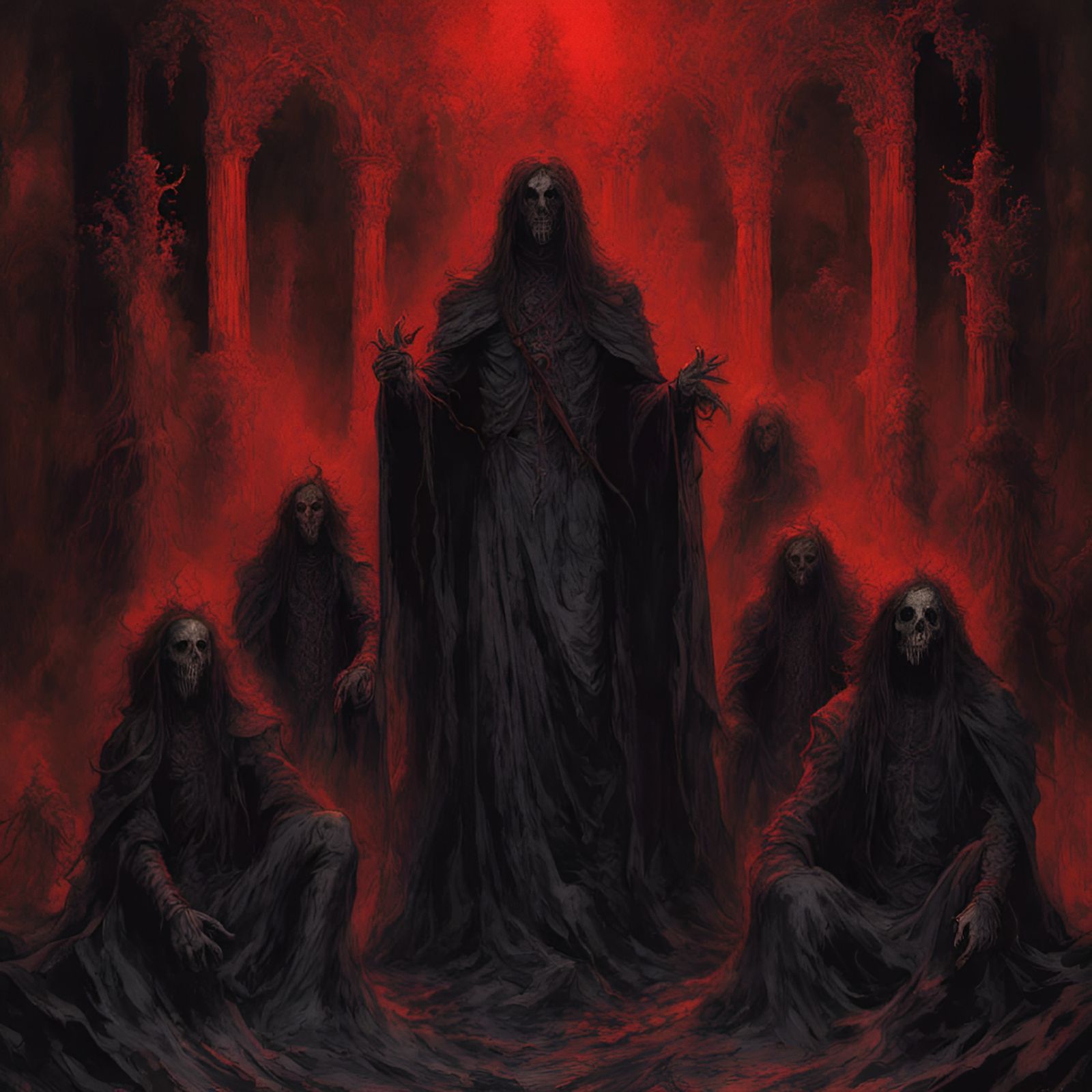 Seven Princes of Hell in Creepy Black Metal Style