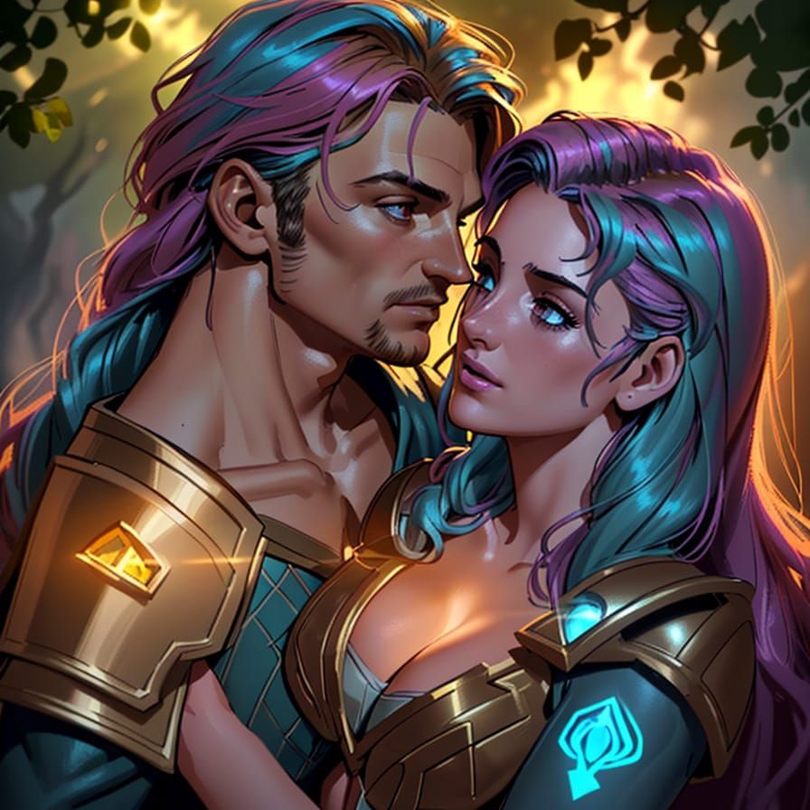 Cinematic Fantasy Art of Juliet Ivy and Eli