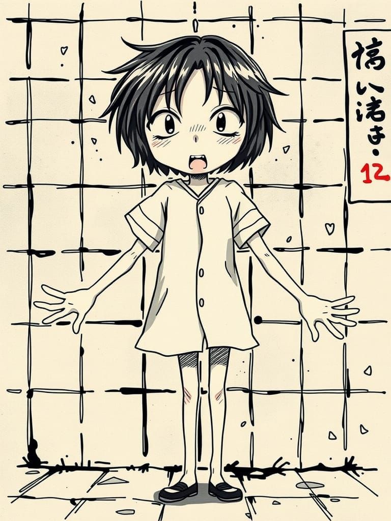 Amateur Anime Protagonist in Manga Style