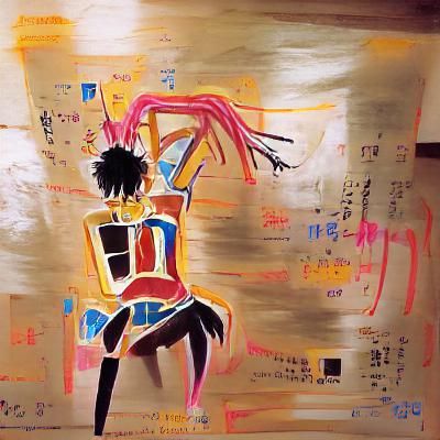 Abstract Dancer in Neo-Expressionist Style