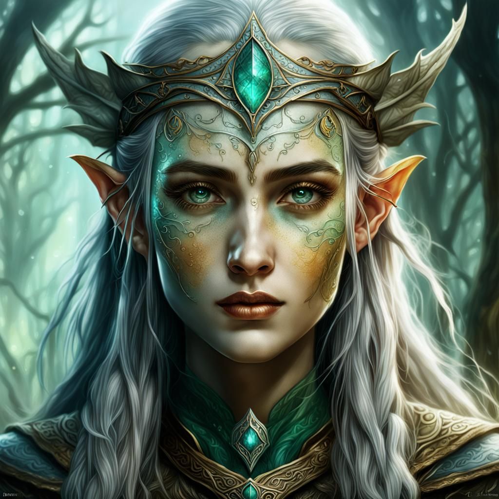 Elven Portrait in Vintage Fantasy Style