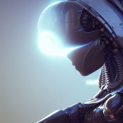 Alien Woman in UFO Over City: Sci-Fi Art