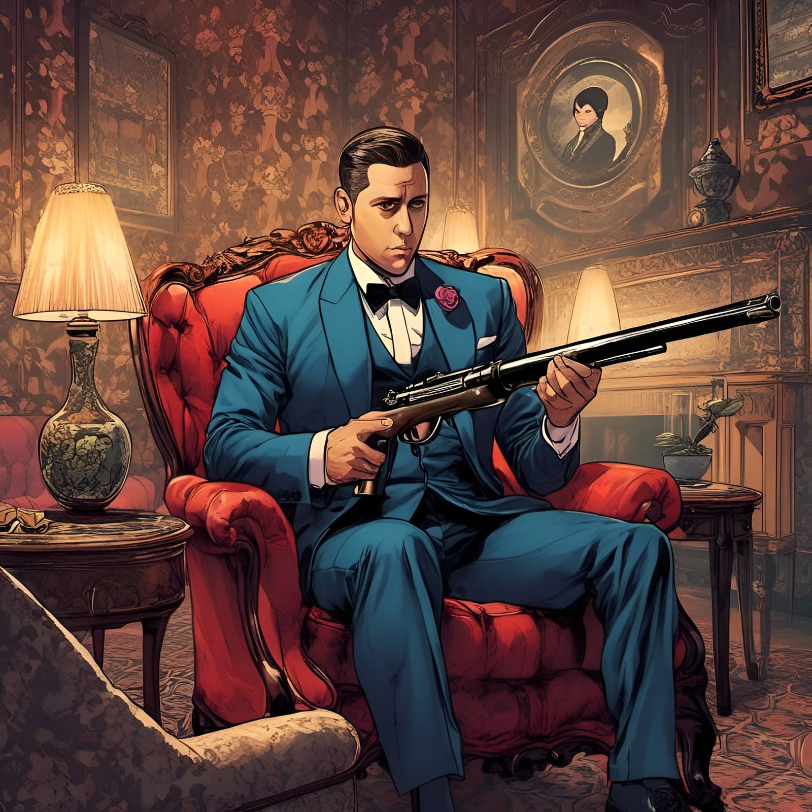 1920s Mafioso in Korean Manhwa Style