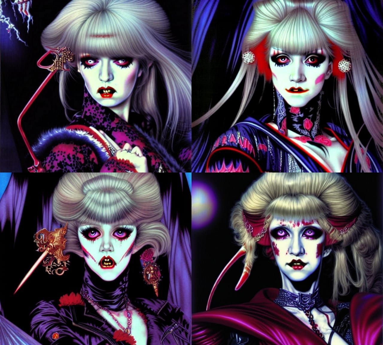 Vampire Queen in Japanese Illustration Style