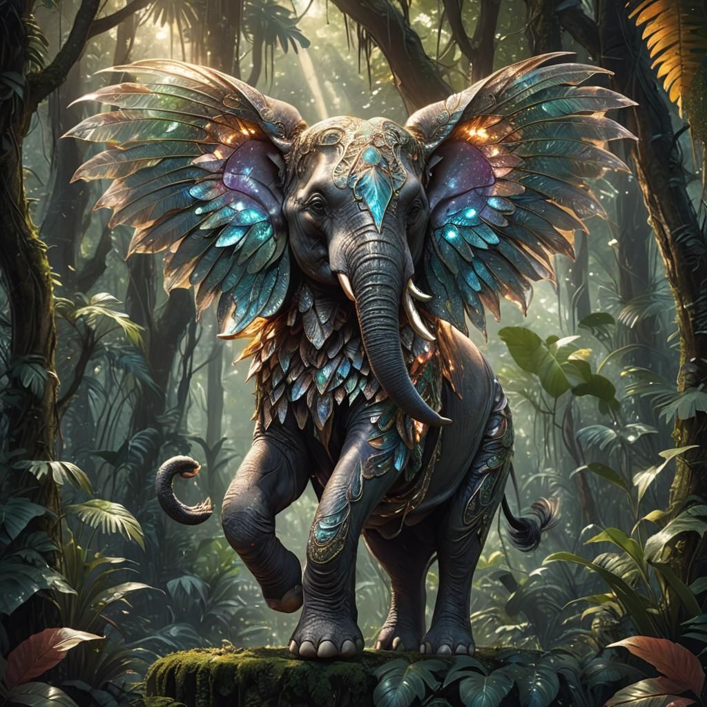 Crystal Winged Elephant