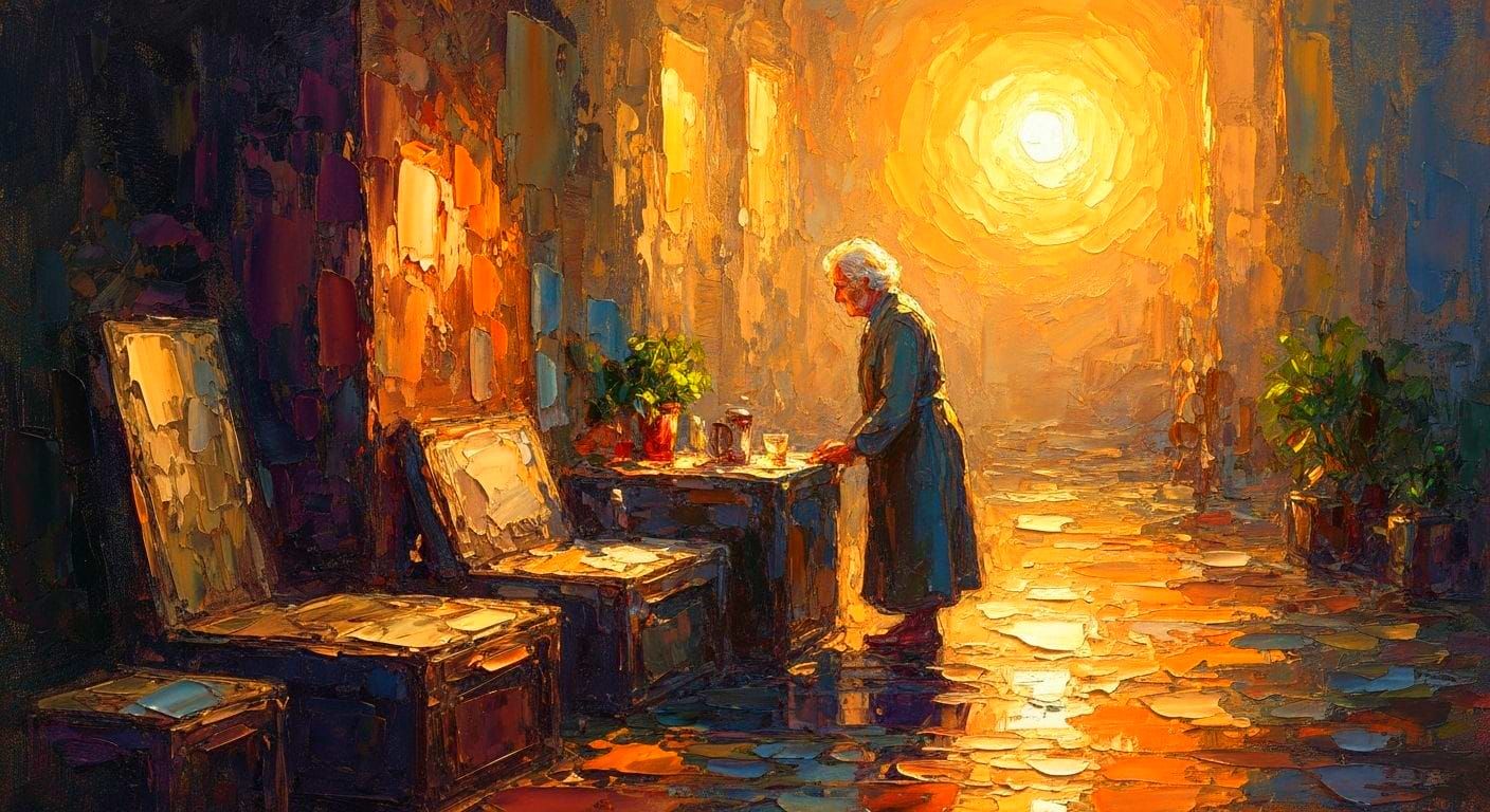 Gouache Painting of Respect for Elders in Gospel Teachings