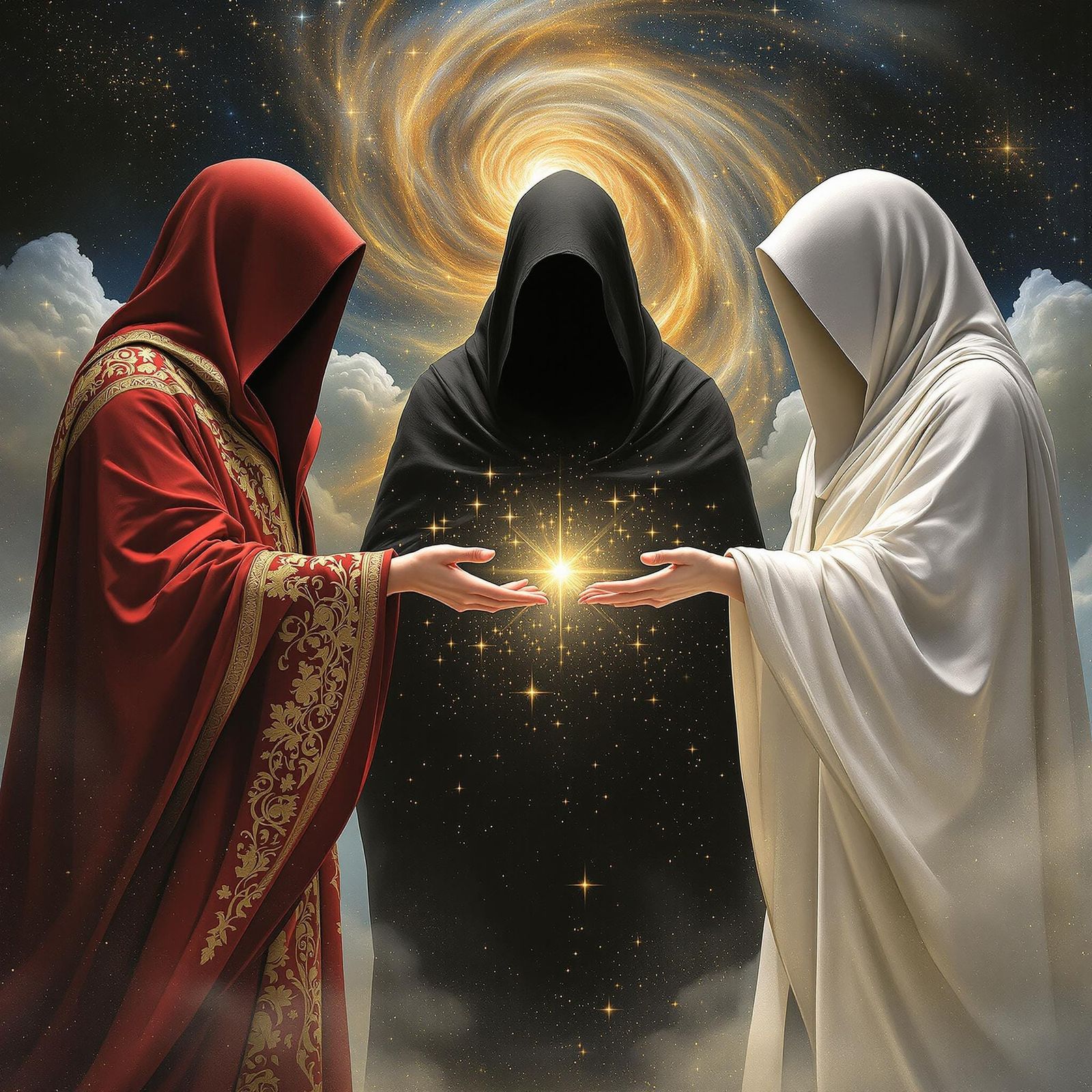 Mysterious Robed Figures Conjure a Galaxy