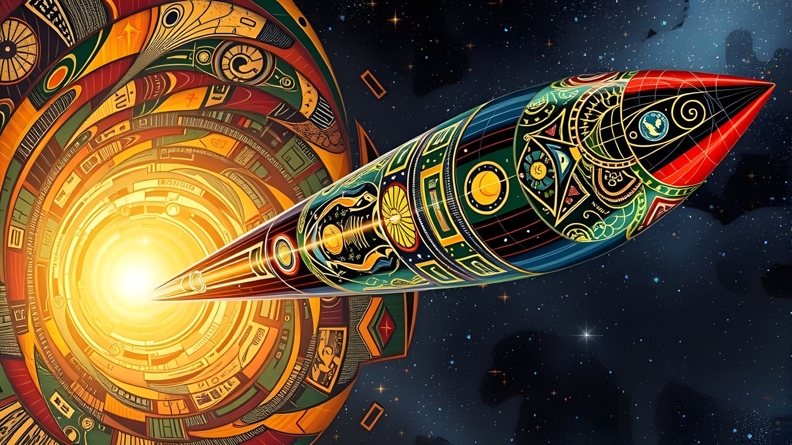 Gustav Klimt-Inspired Cosmic Vortex