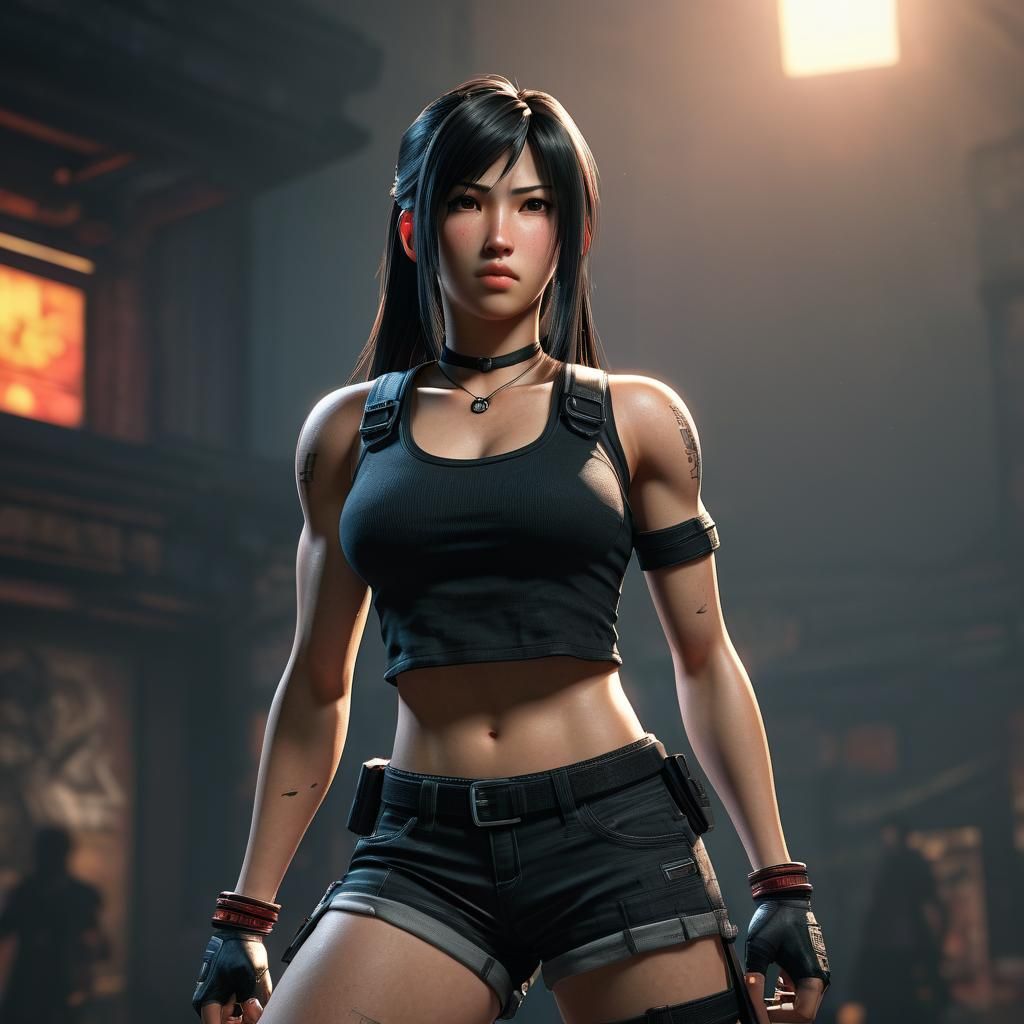 Tifa Lockhart Portrait in Anime Style