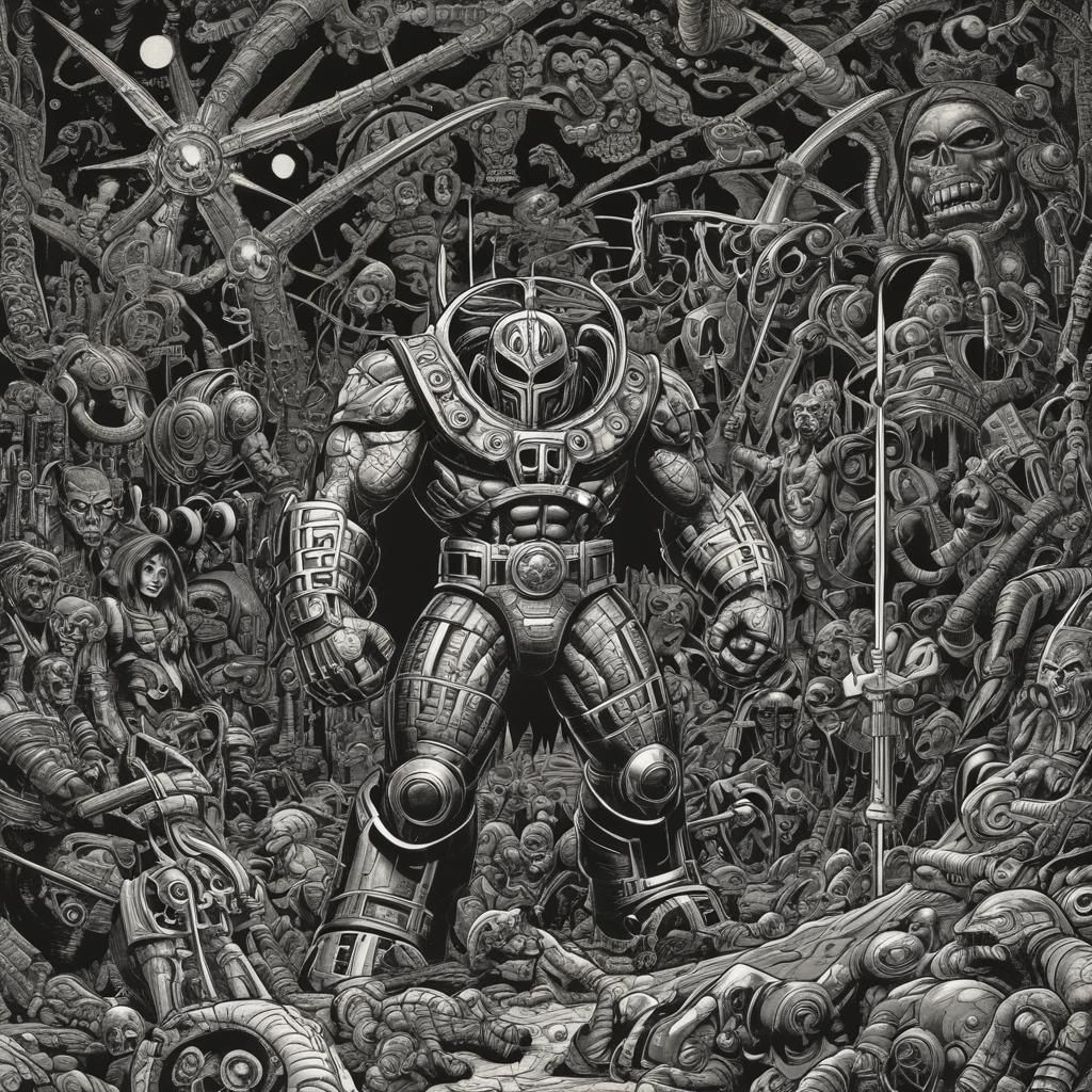 Grimdark Comic Art in Jack Kirby Style