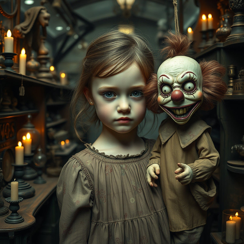 Sinister Clown Doll Haunts Girl in Antique Shop