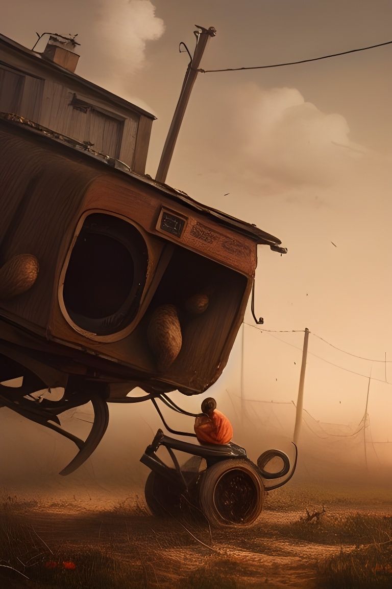 Sinister Potato in Hyperrealistic Grim Realism