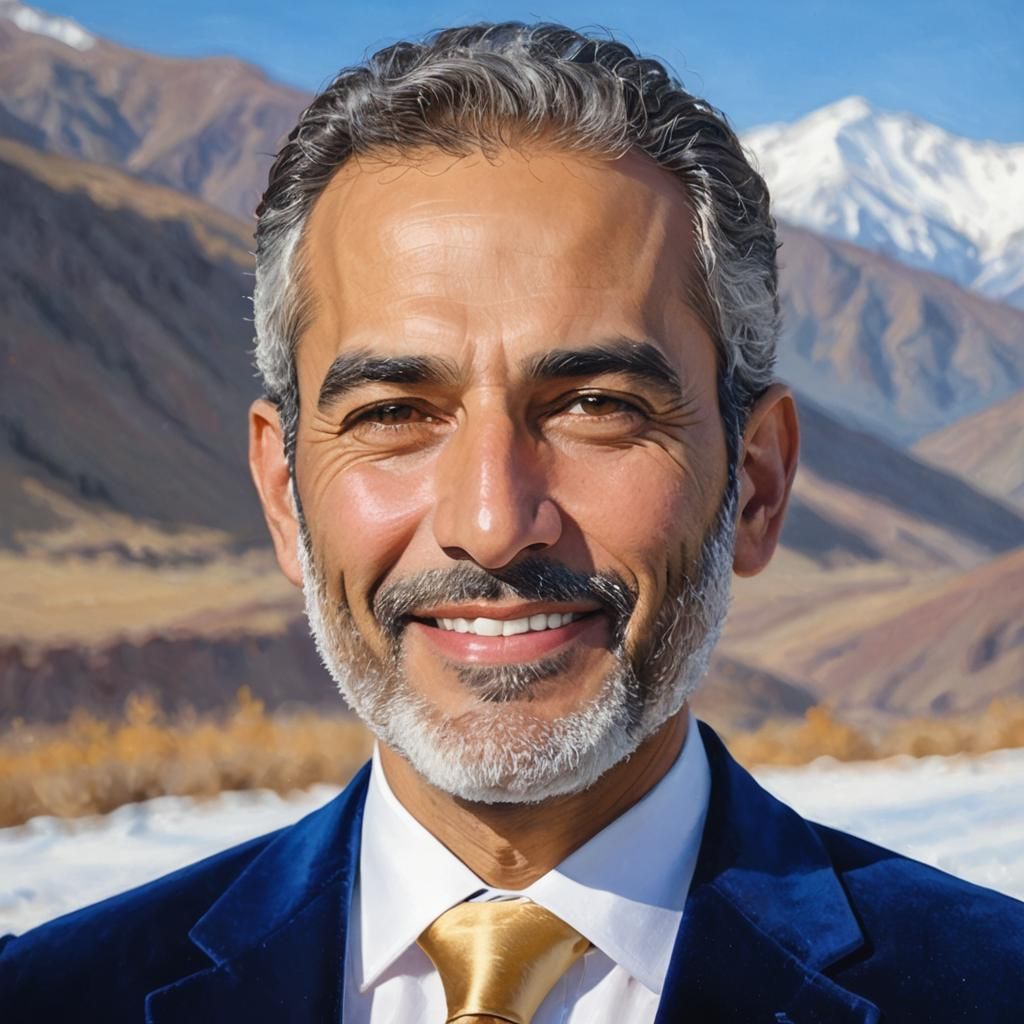 Man in Blue Velvet Suit: Impressionist Oil Painting