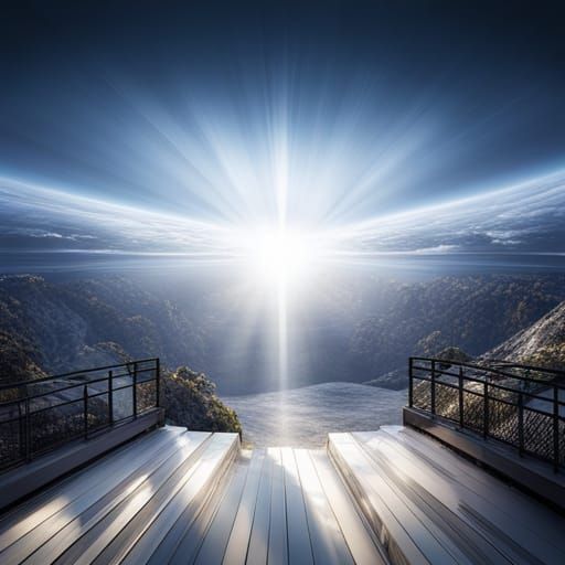 Opaque Glass Dome with Sunshine Rays in 8K