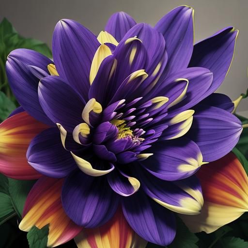 Purple Dahlia Flower Close-Up