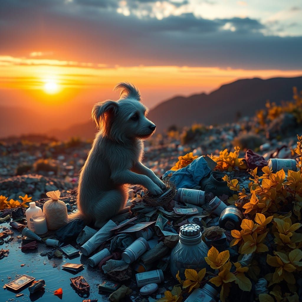 Serene Renewal: A 3D-Rendered Collage of Nature's Resurgence