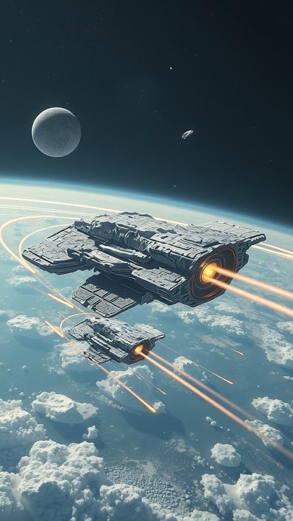 Detailed Asteroid Close-Up with Earth in Background