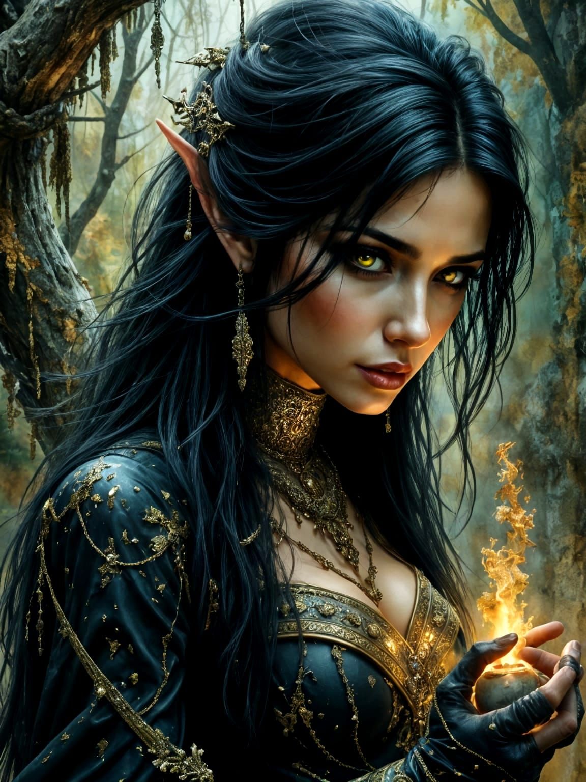 Dark Elf Embarks on Perilous Treasure Hunt